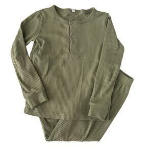 Mori Green Ribbed Pajamas (4-5)